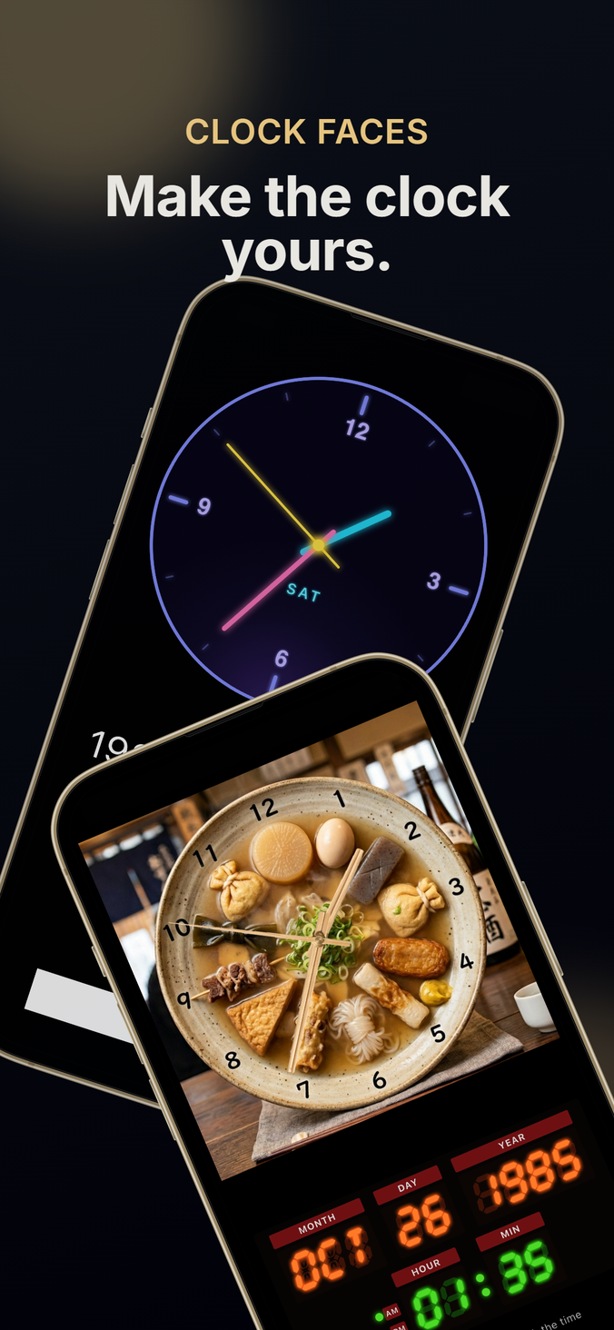 Many clock faces